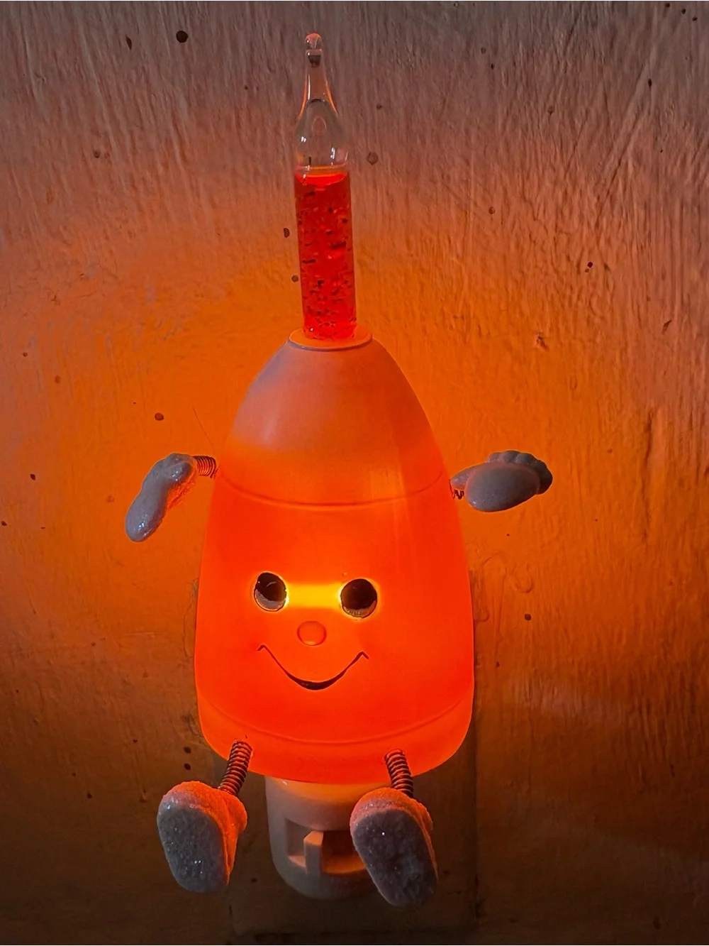 Vintage Bubblers Bubble Night Light - candy corn Smiling Character